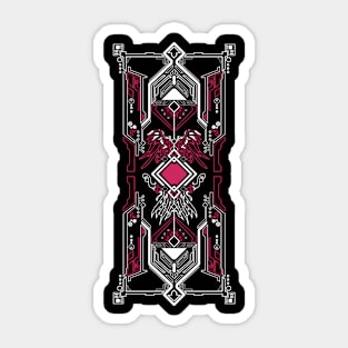 simetrical card design artwork Sticker